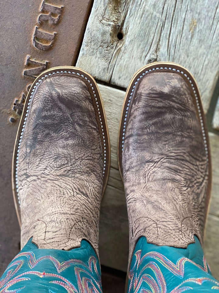 Top view Olathe Boot Co.  | Brown Washed Shoulder Boot