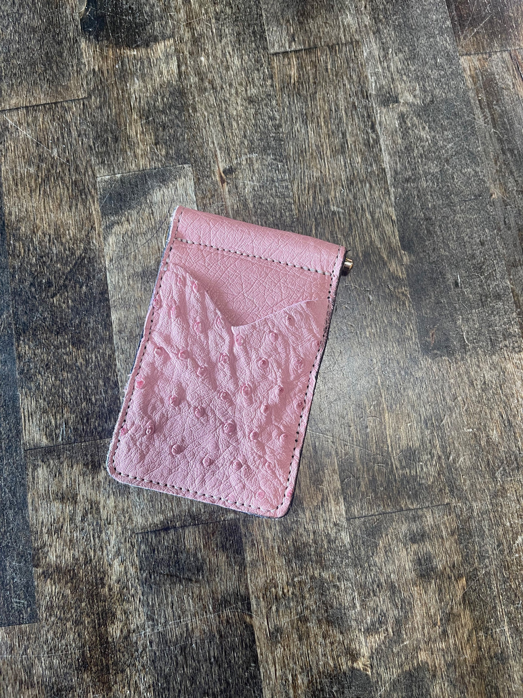 Fenoglio | Ostrich Money Clip Wallet-Pink