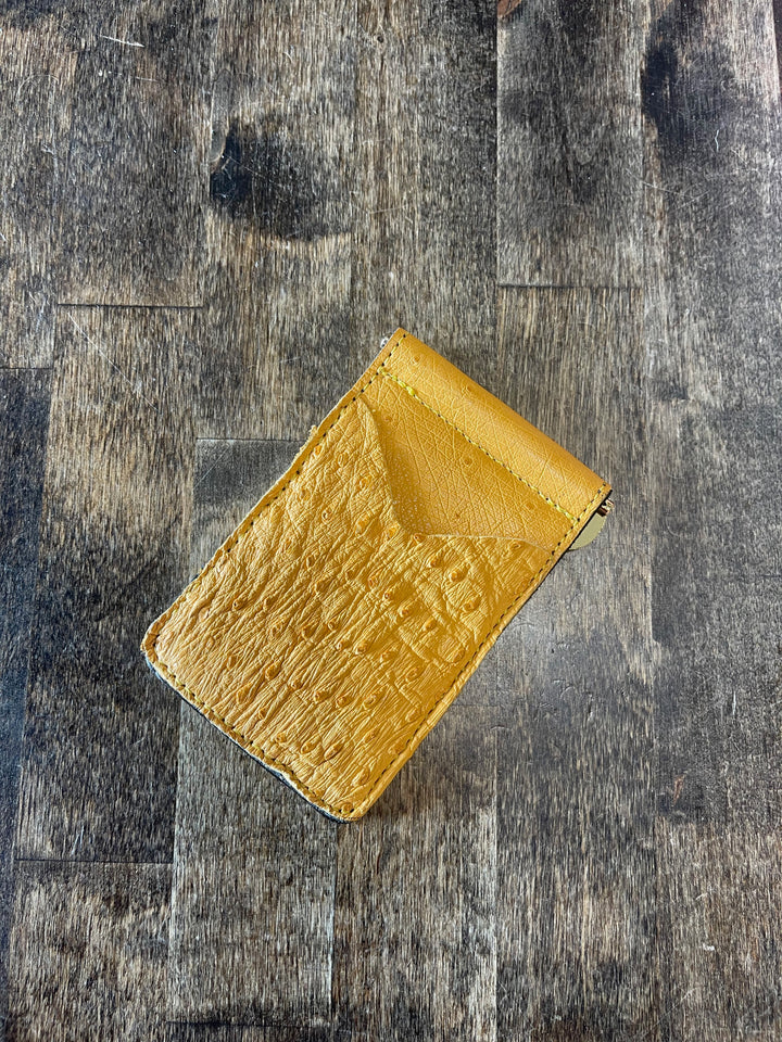 Fenoglio | Ostrich Money Clip Wallet-Buttercup