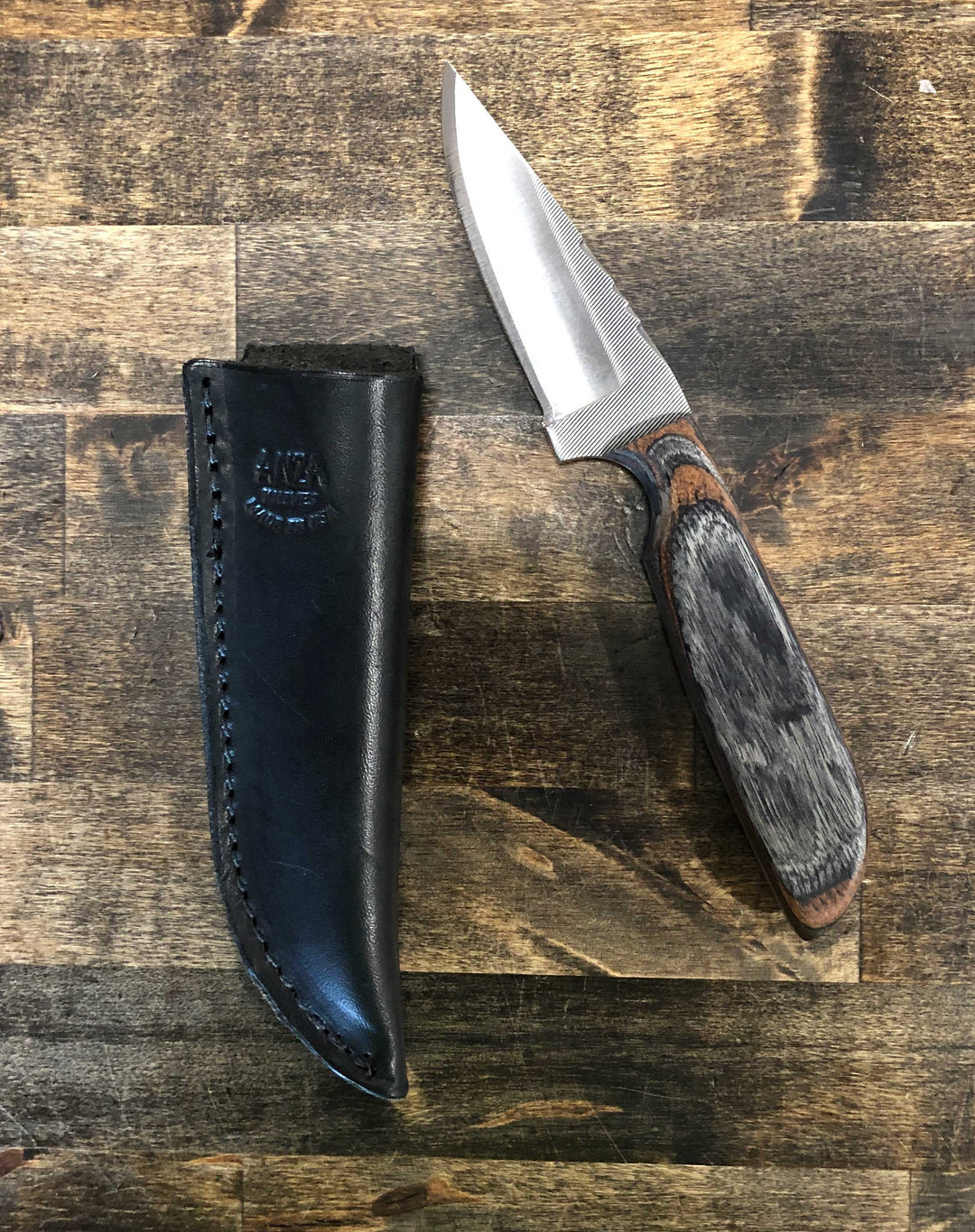 Anza | Black/Brown Wood Handle Knife
