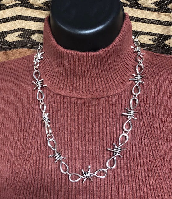 Silver Barbed Wire Necklace – Serge DeNimes