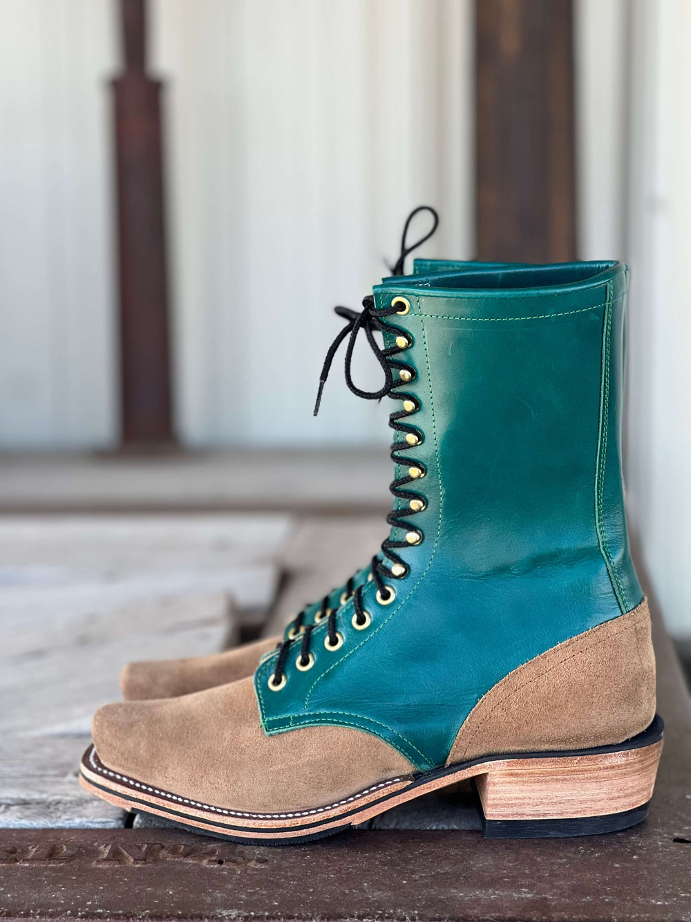 Side View Olathe Boot Co.  | Tan Newman Lacer Boot