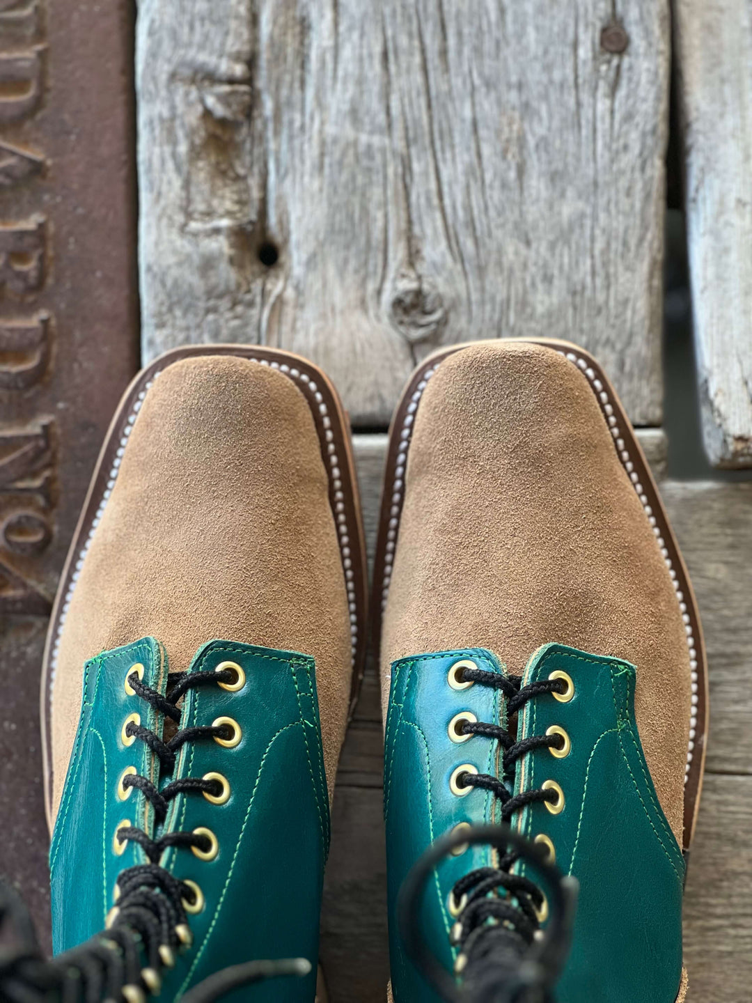 Toe View Olathe Boot Co.  | Tan Newman Lacer Boot