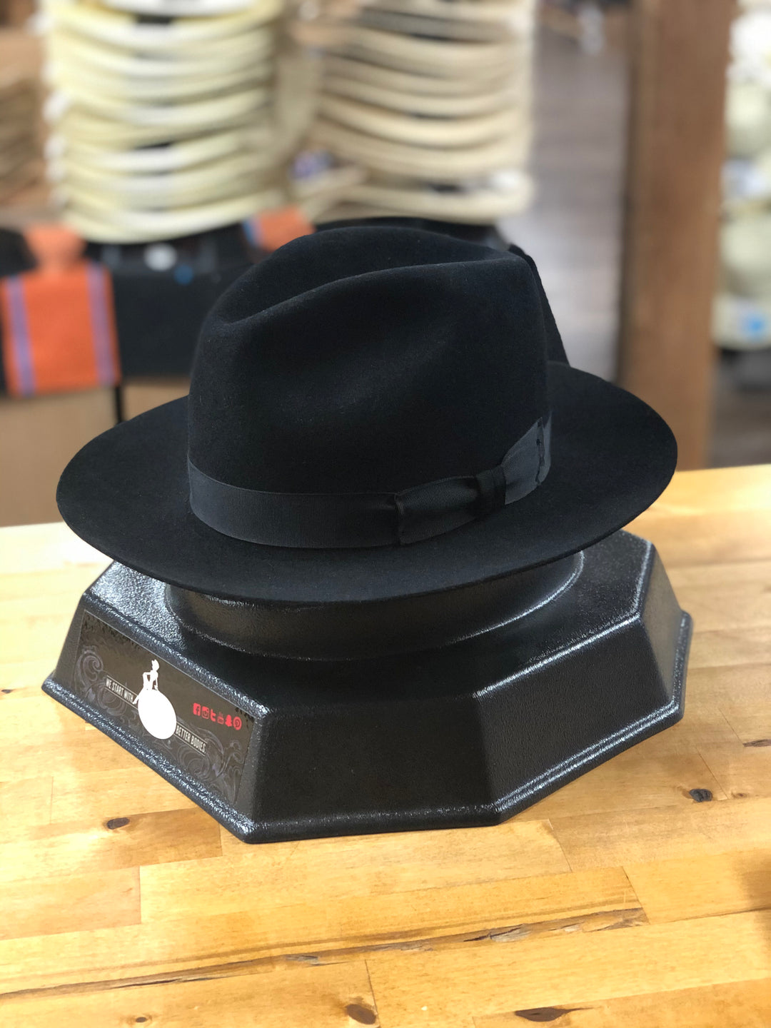 Greeley Hat Works | Black Keenland Snap Felt Dress Hat
