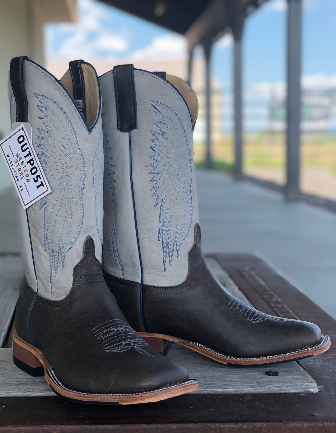 Anderson Bean | Grey Navajo Bison Boot