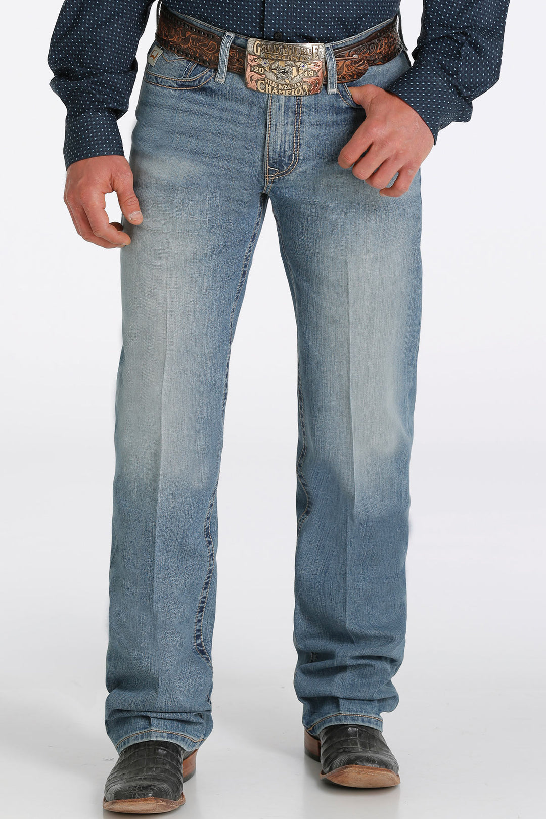 Front view Cinch | Grant Relaxed Boot Cut LT Stonewash Jean