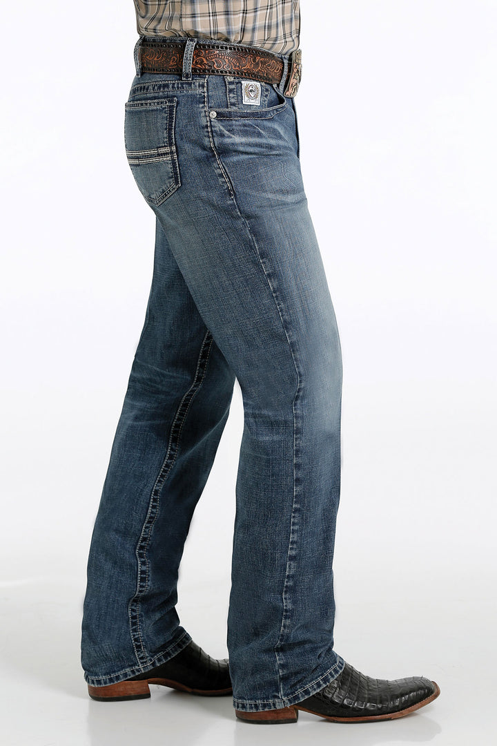 Side view Cinch | White Label Relaxed Med Stonewash Performance Jean