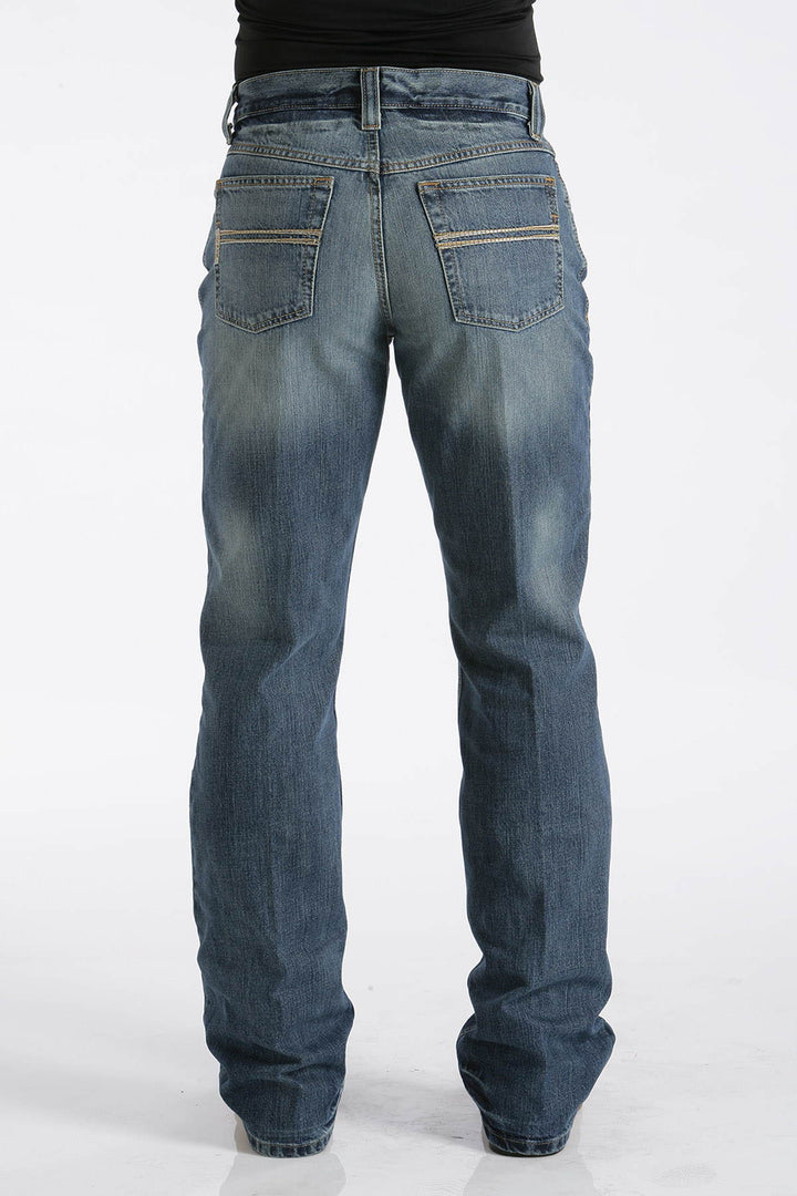 Rear View Cinch | Carter Relax Fit Medium Stonewash Jean