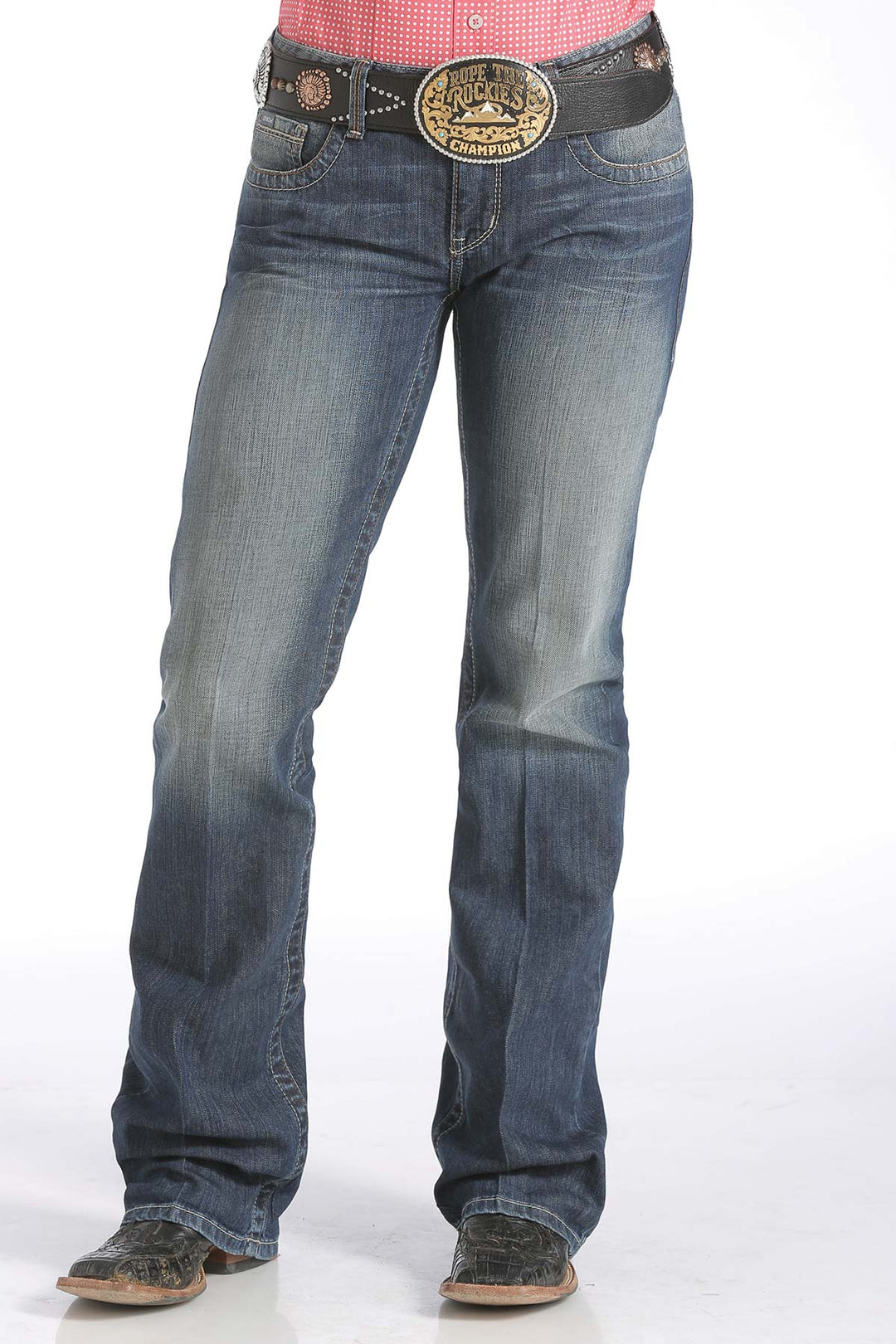 Front view Cinch | Ada Relaxed Fit Mid Rise Medium Stonewash Jean