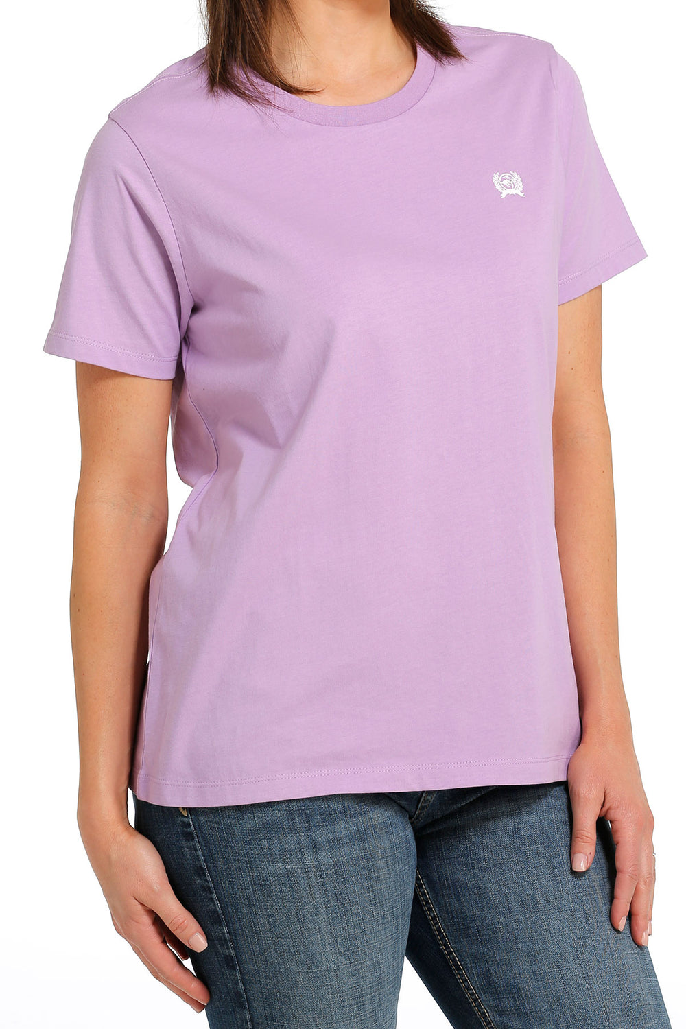 Front view Cinch | Ladies Lilac Logo SS Tee