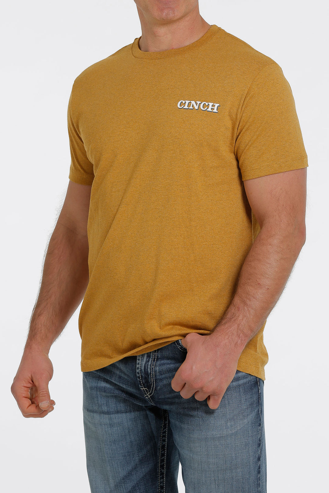 3/4 view Cinch | Gold Logo T-Shirt