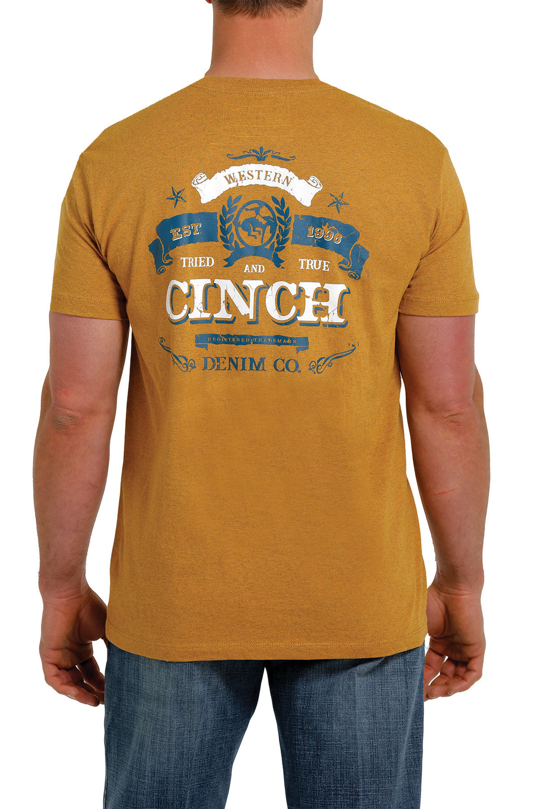 Back view Cinch | Gold Logo T-Shirt