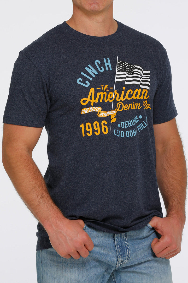 Cinch | Heather Navy Logo | T-Shirt