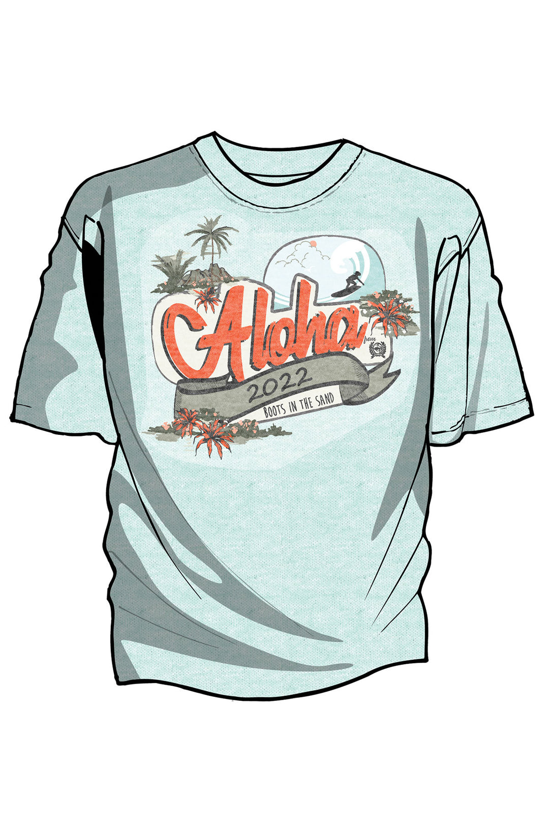 Cinch | Heather Lt Blue Camp Aloha T-Shirt