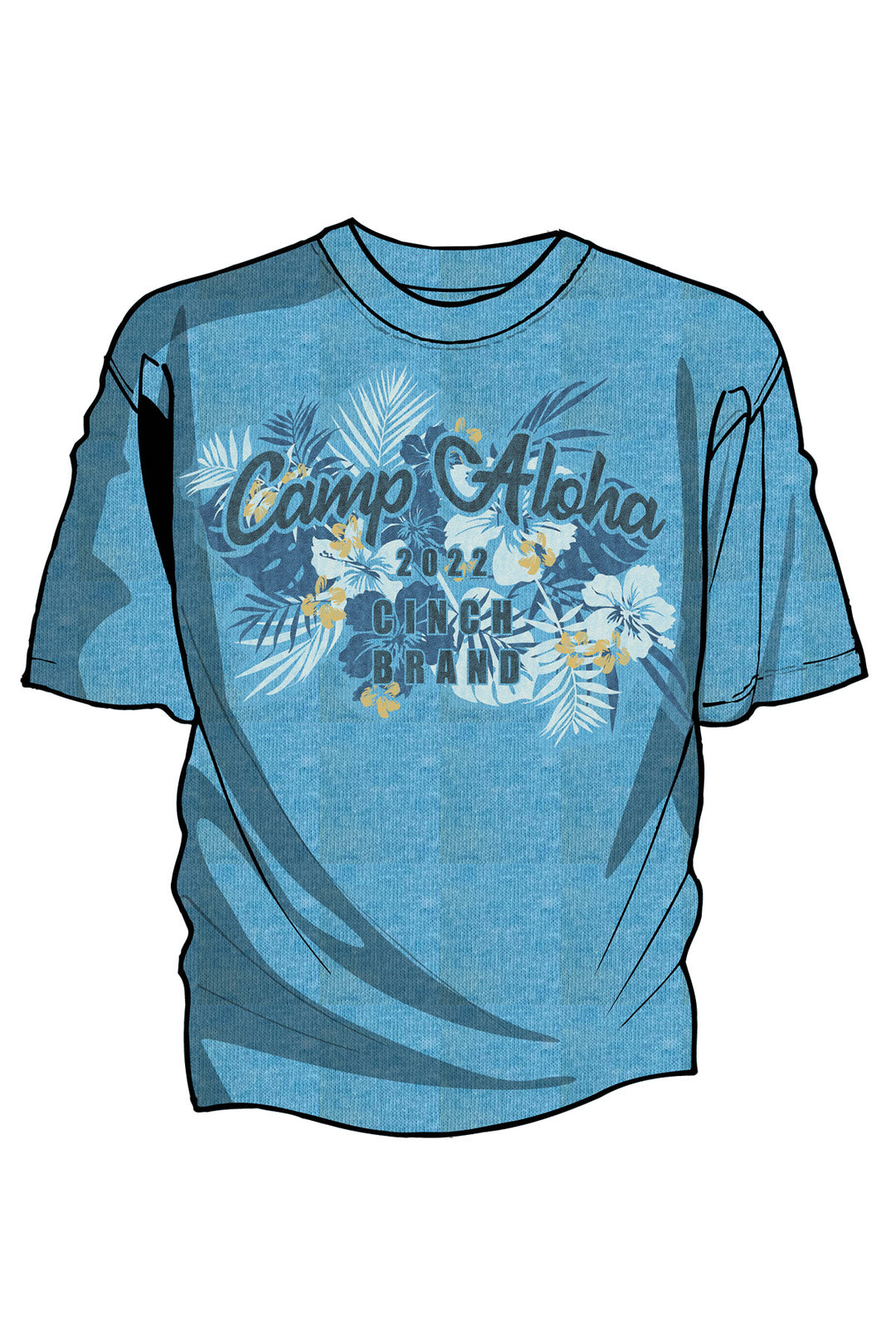 Cinch | Heather Blue Camp Aloha T-Shirt