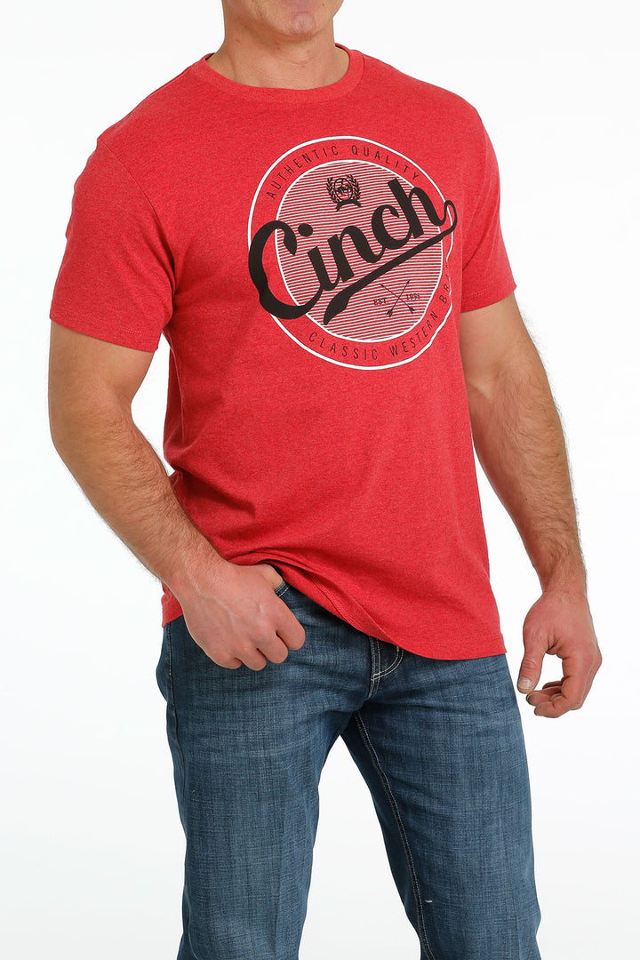 Cinch | Heather Red Logo T-Shirt