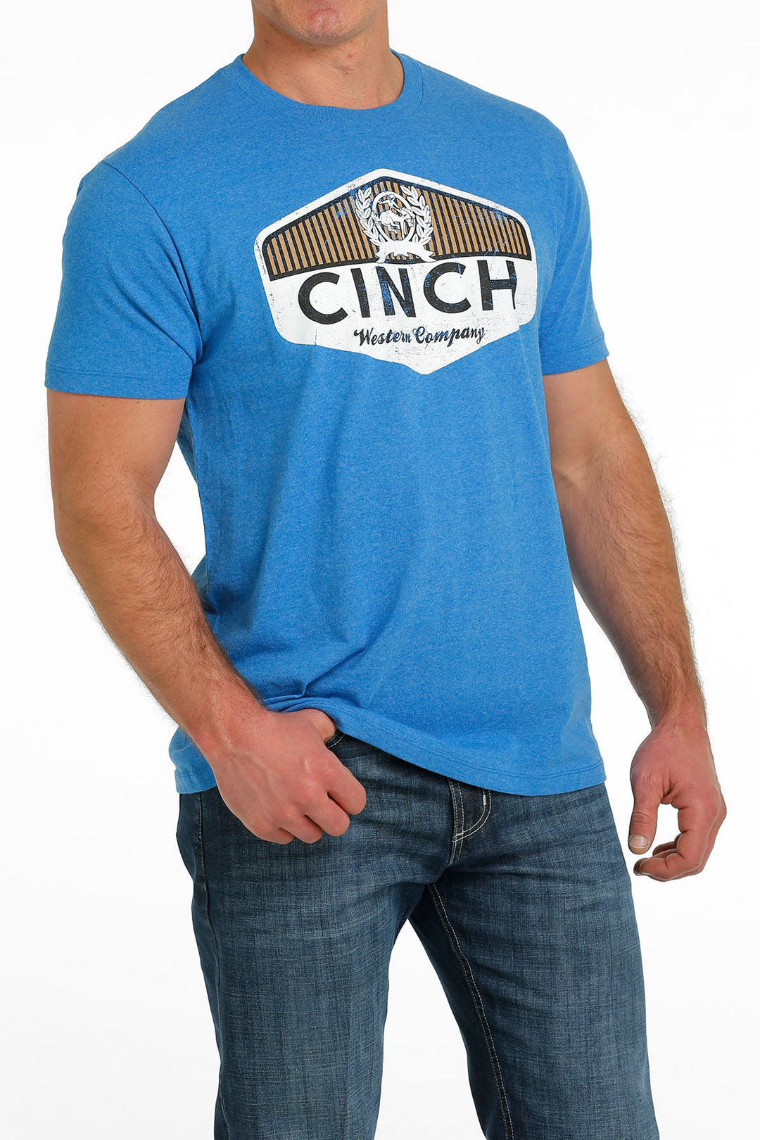 Cinch | Heather Blue Logo T-Shirt