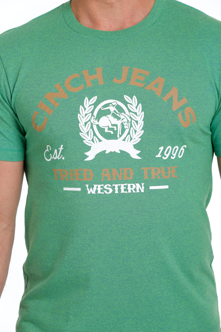 Cinch | Heather Green Logo T-Shirt