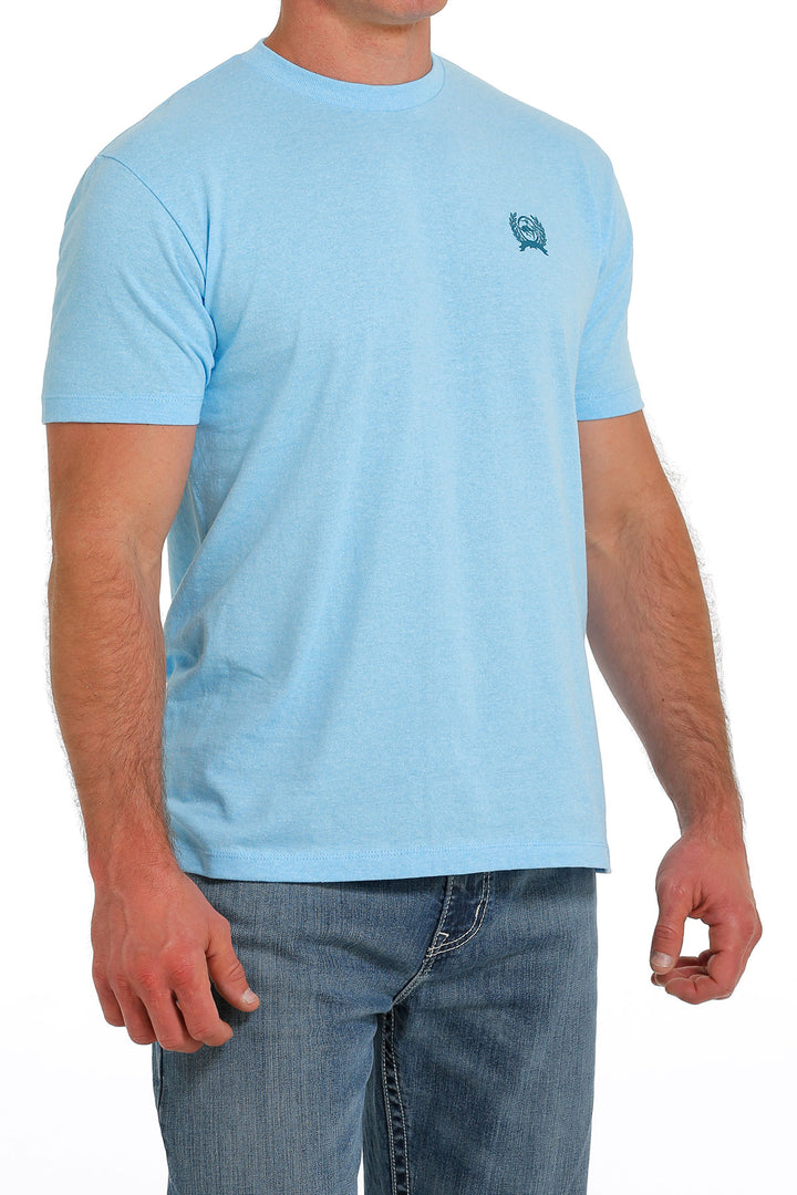 Front view Cinch | Heather Blue Broncbuster Tee