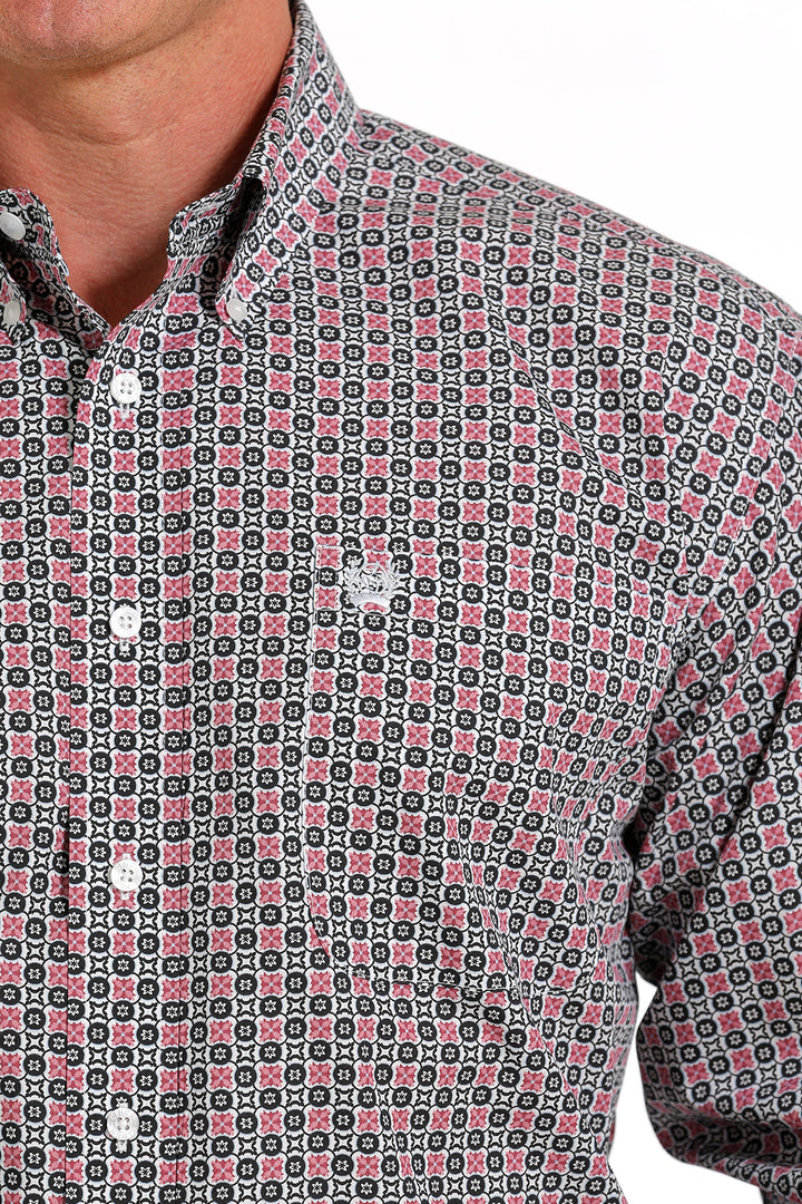 Close detail front pocket Cinch | Multi Print Classic LS Shirt