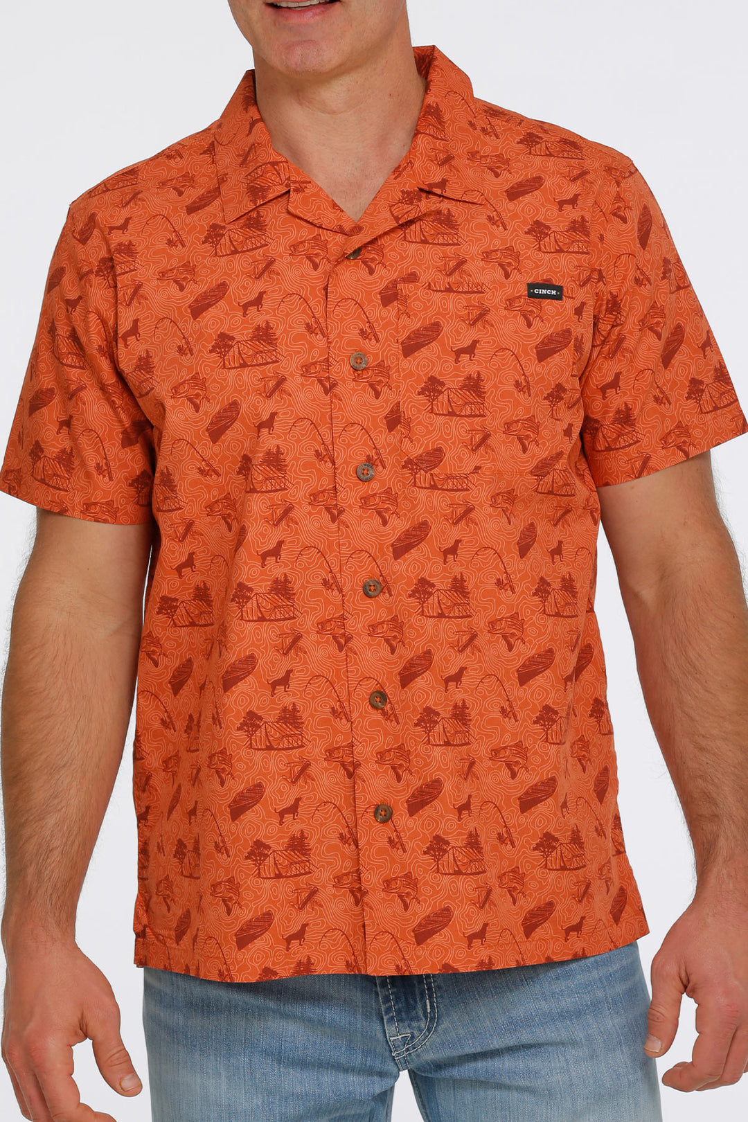 Cinch | Orange Camp Trailblazer SS Shirt