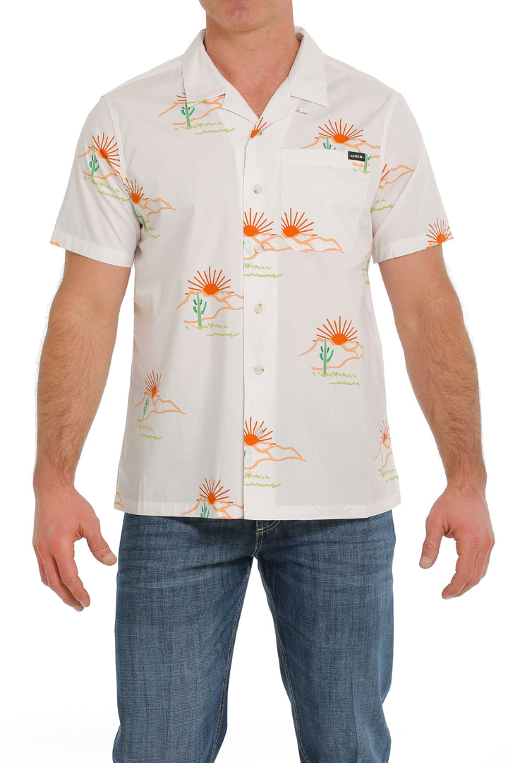 front view Cinch | Cream Camp Tumbleweed SS Shirt