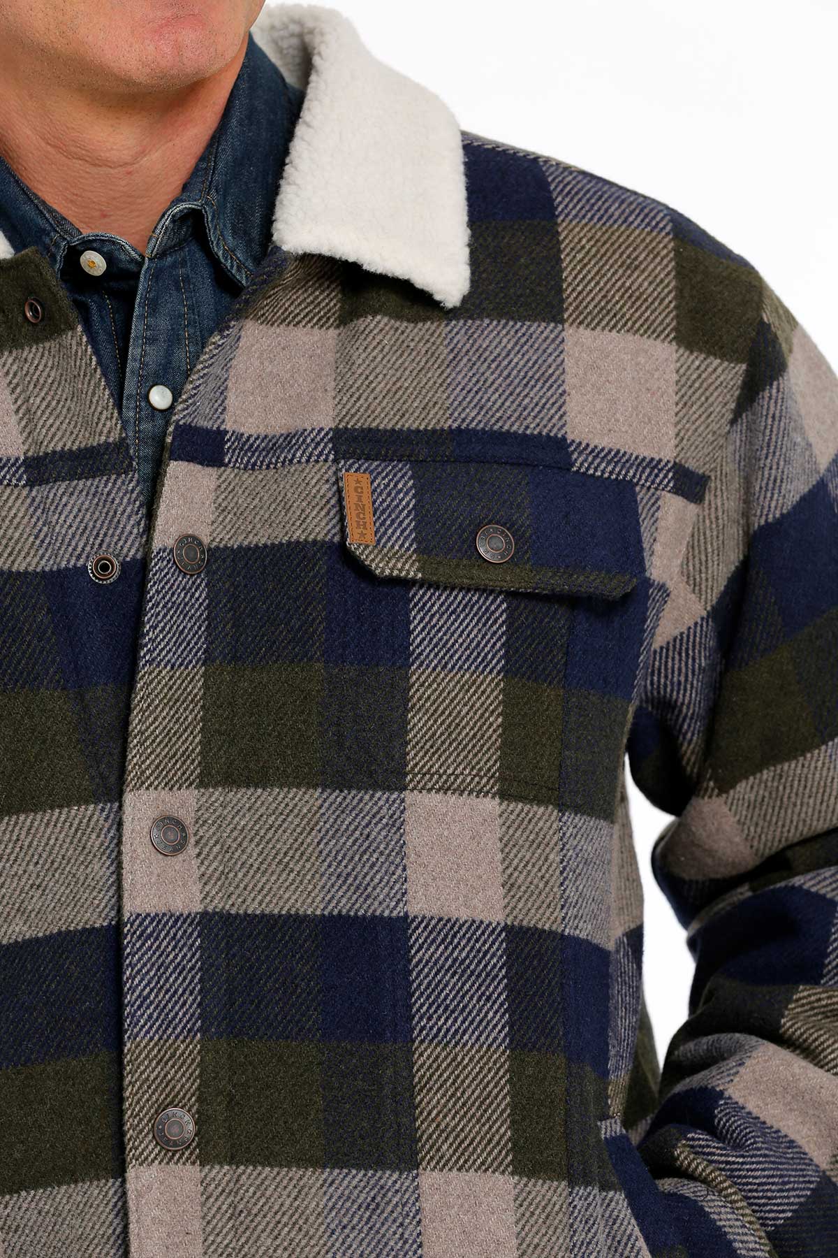 Cinch | Navy/Green Plaid Trucker Jacket – Outpost Western Store