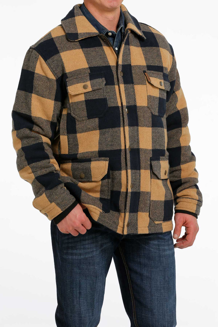 Side View Cinch | Brown Plaid Frontier Coat