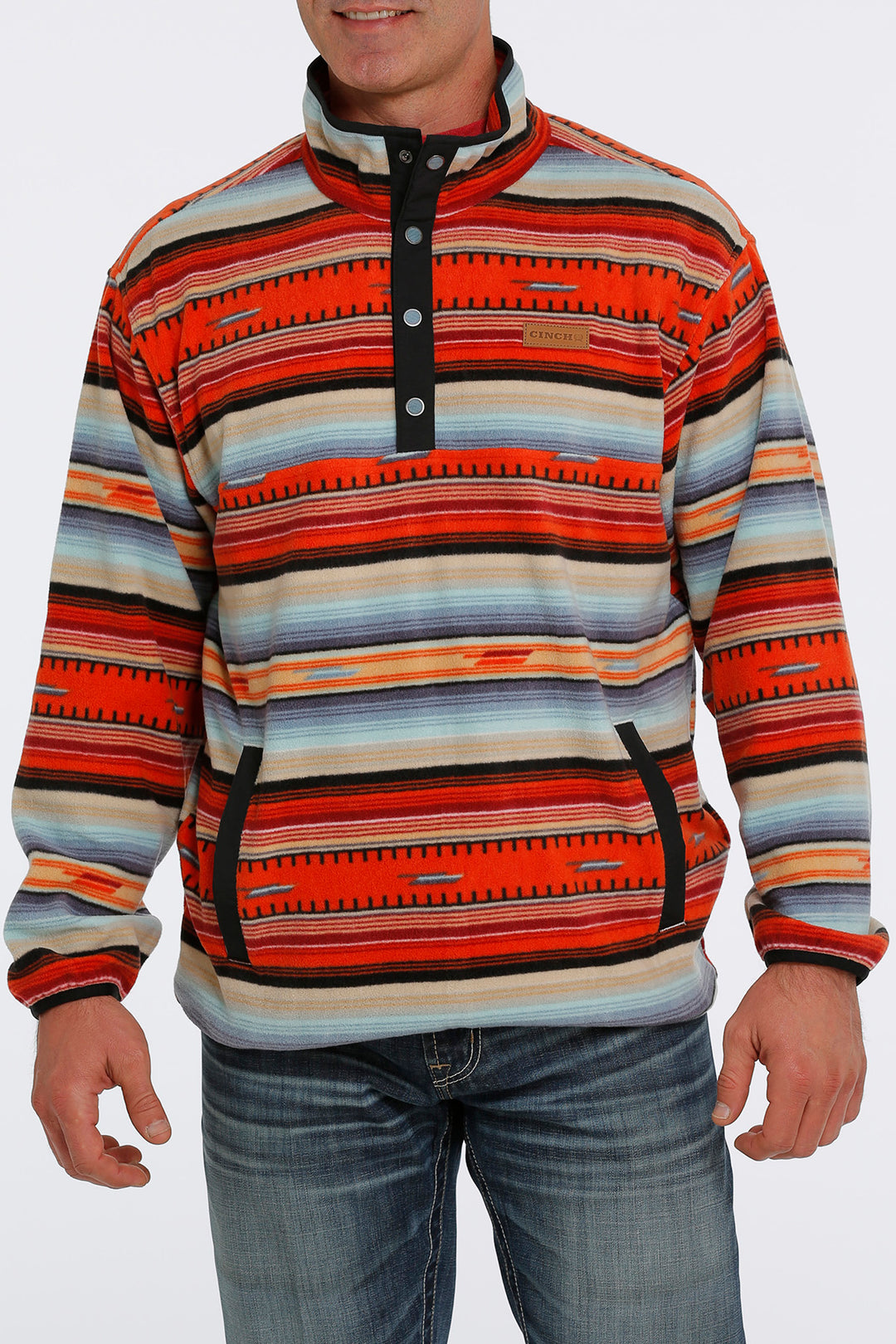 Cinch | Multi Stripe Fleece Pullover