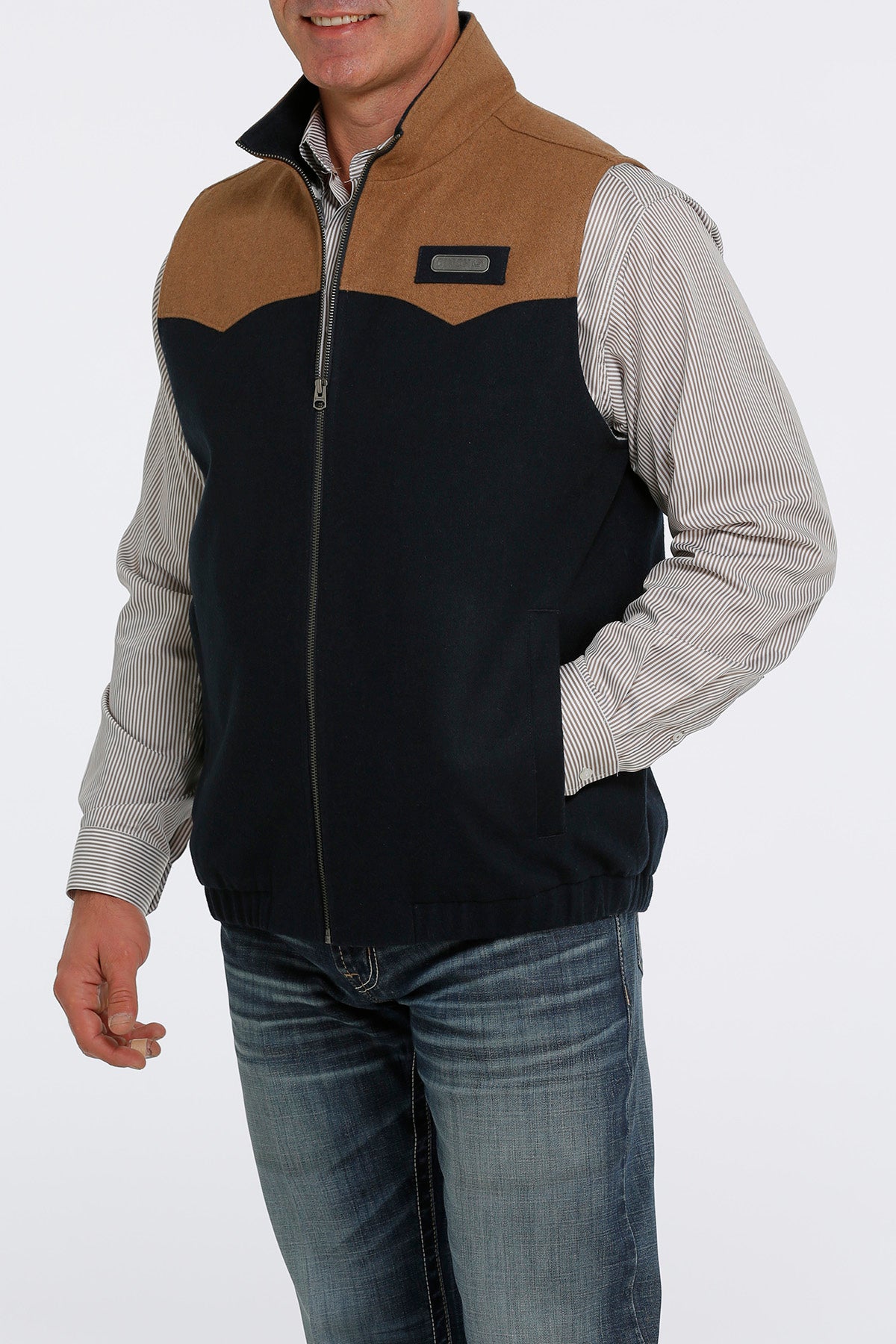 Cinch Navy Poly Wool Concealed Carry Vest Outpost Western Store