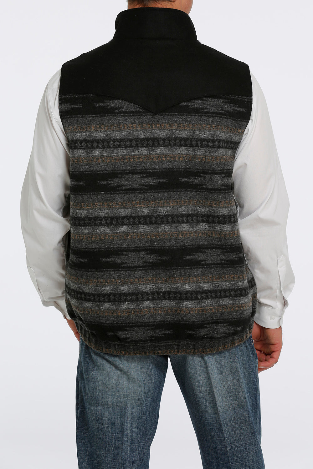 back viewCinch | Blanket Stripe Poly Wool Concealed Carry Vest