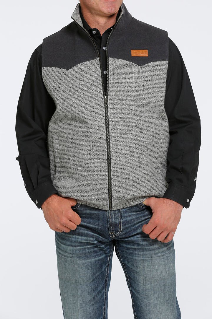 Front View Cinch | Grey Poly-Wool Vest