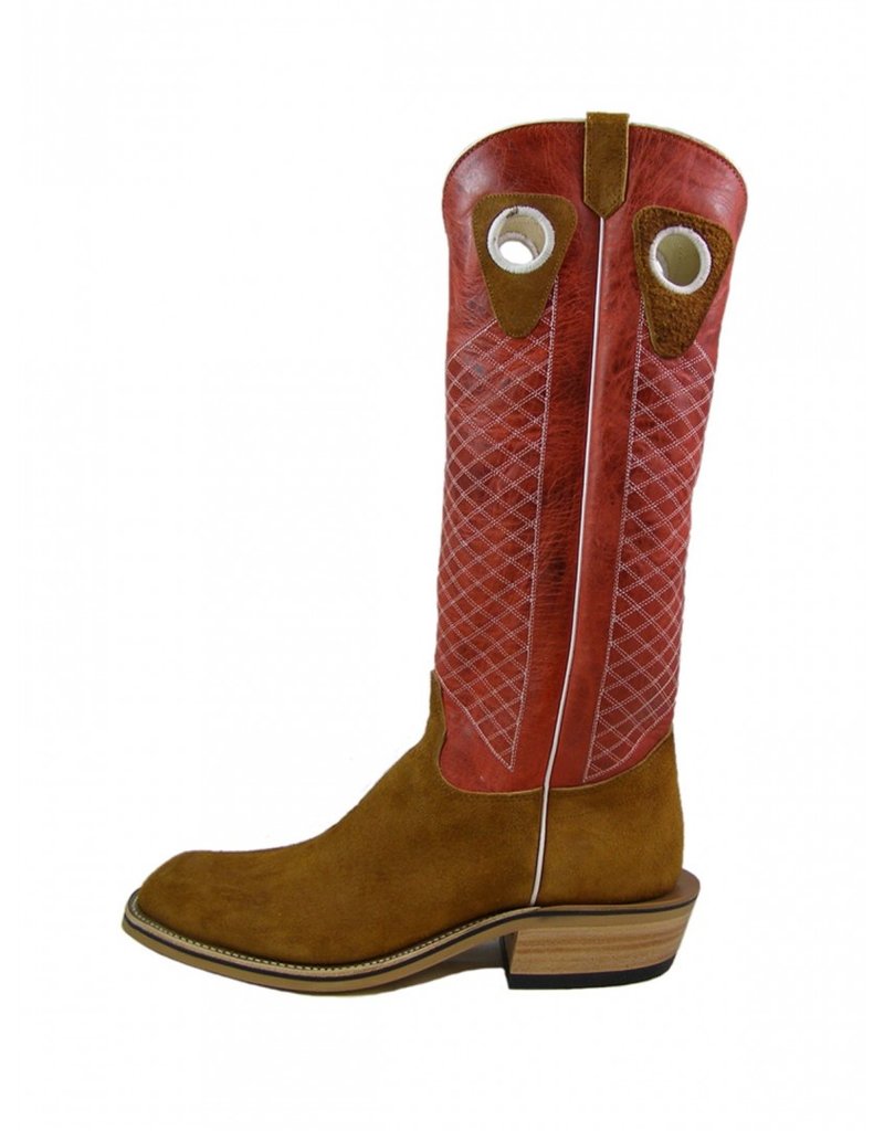 side view Olathe Boot Co. | Rust Crazy Horse Roughout Boot