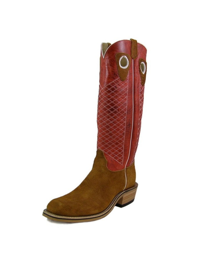 Side View Olathe Boot Co. | Rust Crazy Horse Roughout Boot