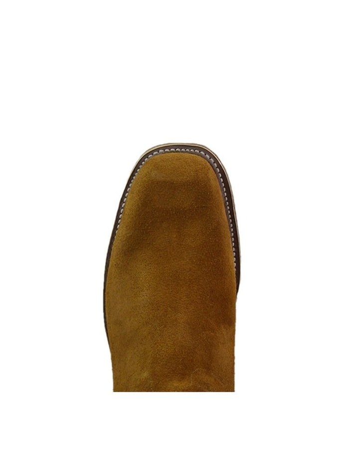 Toe View Olathe Boot Co. | Rust Crazy Horse Roughout Boot