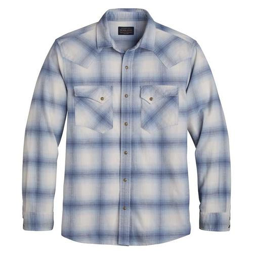 Pendleton | Ivory/Denim Ombre Plaid LS Wyatt Shirt