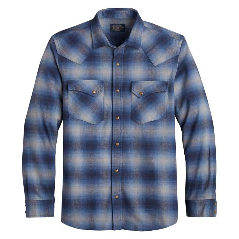 Pendleton | Marine Blue/Royal Ombre Plaid LS Wyatt Shirt