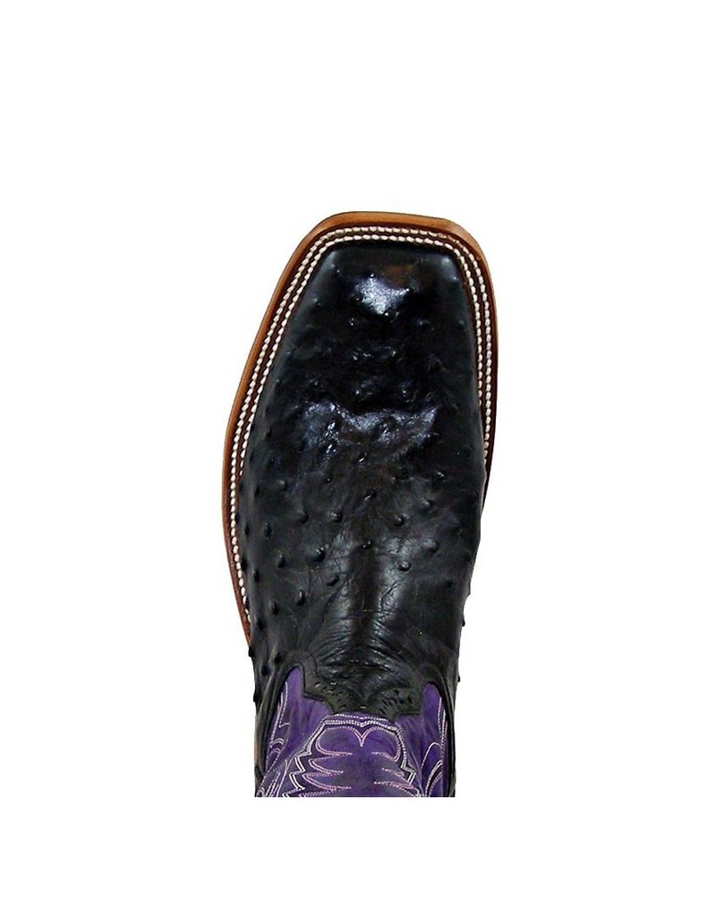 Top View Rios of Mercedes | Black Full Quill  Ostrich Boot