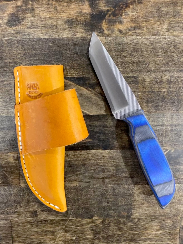 Anza | Blue Wood Handle Knife