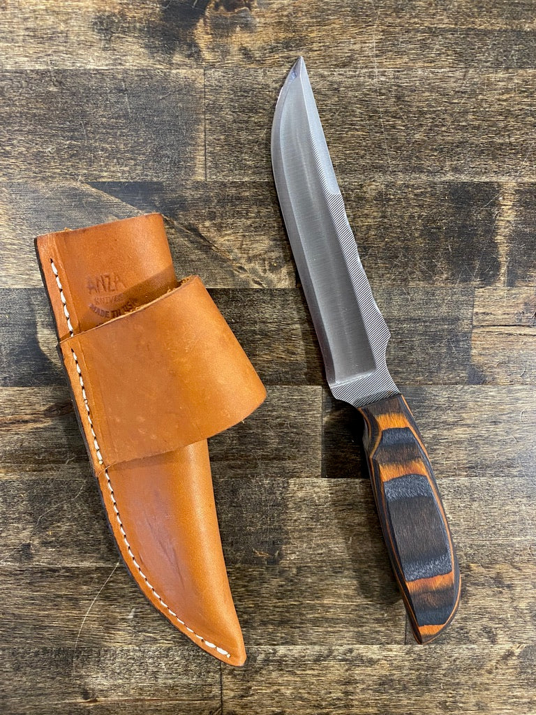 Anza | Black/Orange Wood Handle Knife