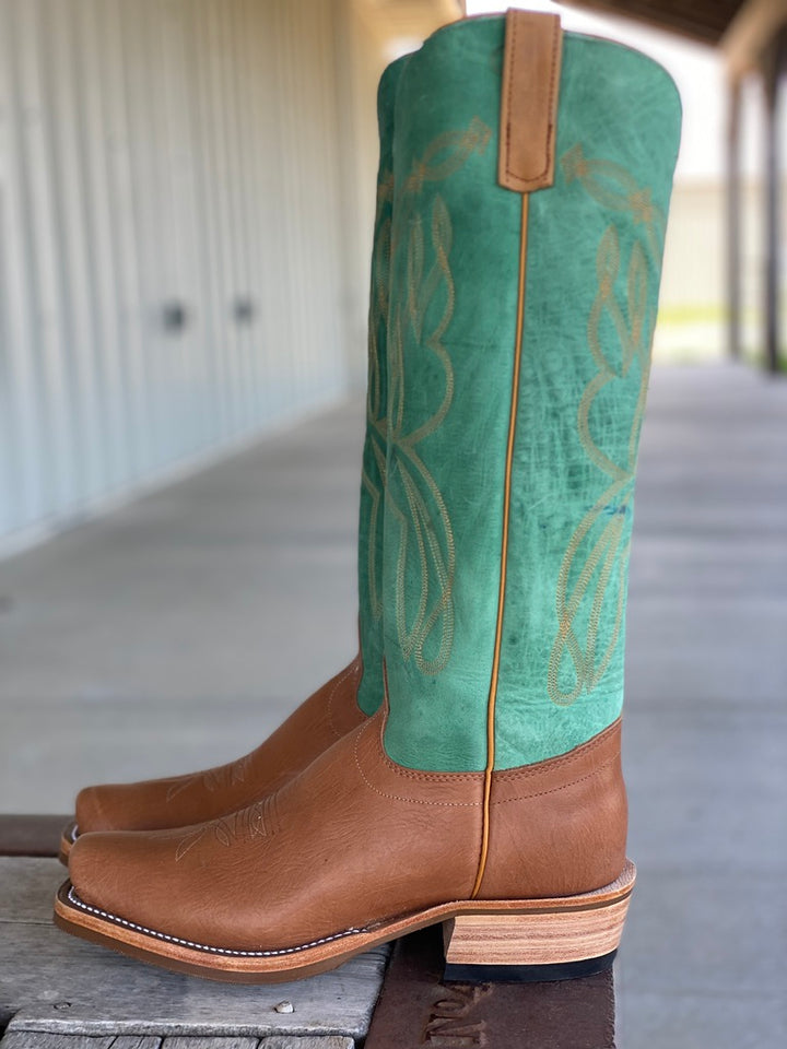 Side view Olathe Boot Co. | Coffee Milled Mule Boot