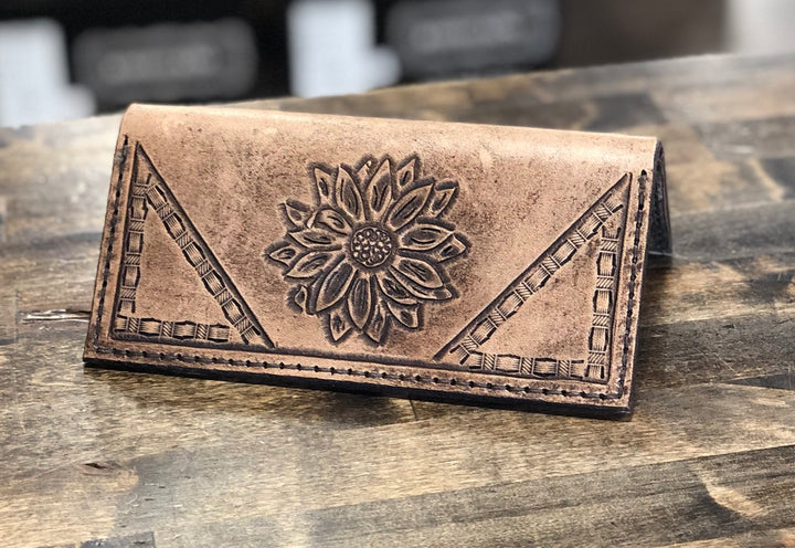 Cedar Ridge Leather | Hand Stamped Leather Checkbook Cover