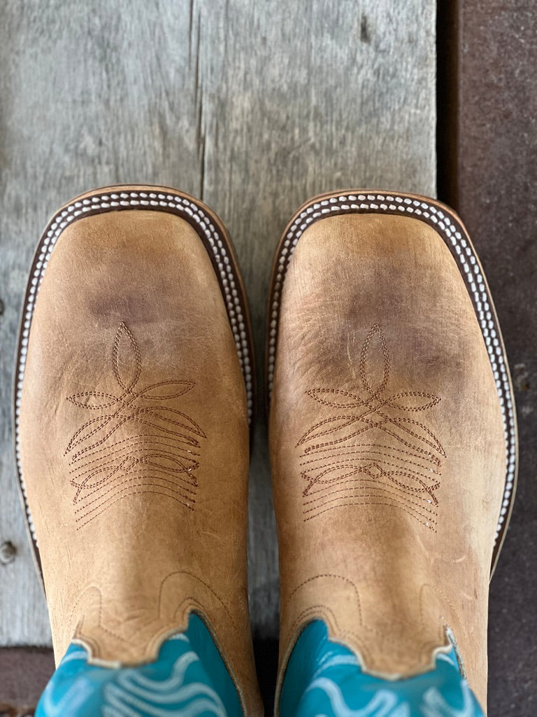 Toe View Olathe Boot Co. | Distressed Bison Boot