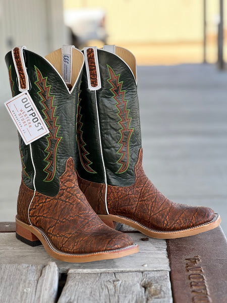 ELEFANT Brown Leather Western Boots Size 9B Mens Brown Leather Cowboy Boots Elephant Print Western Wear  main image 4