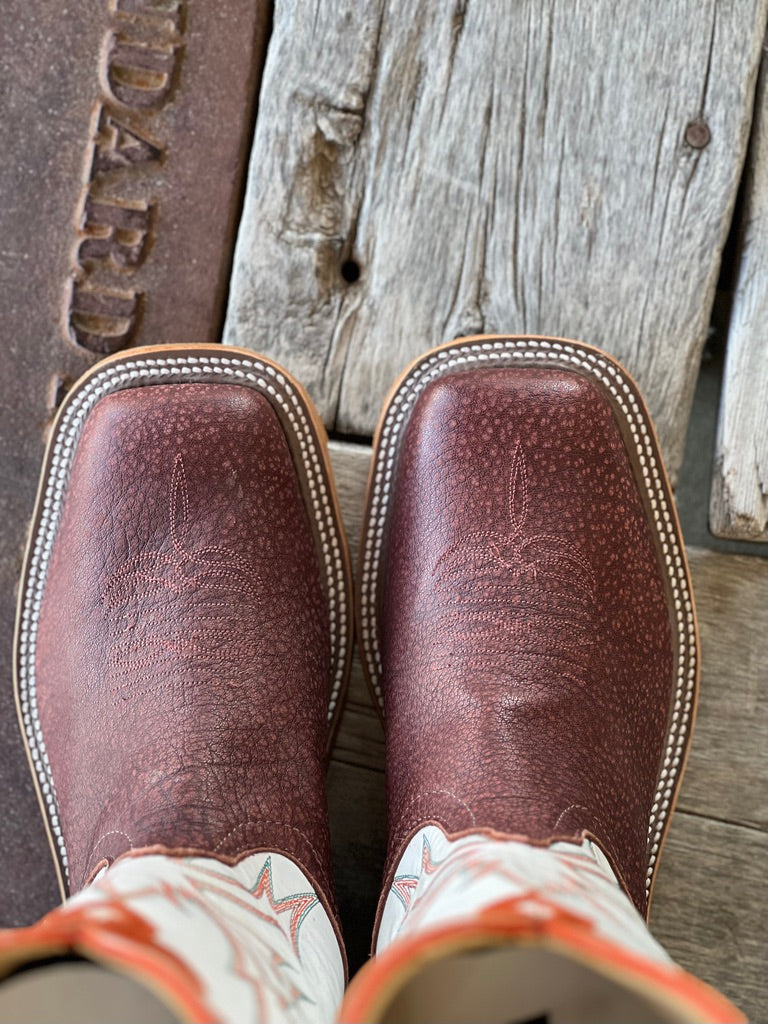 Toe View Anderson Bean | Rust Slanted Buffalo Boot