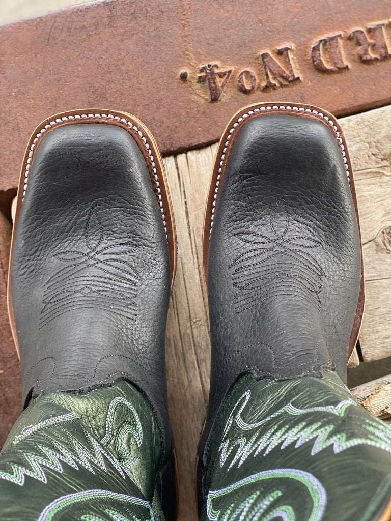Top down Olathe Boot Co. | Black Mule Boot