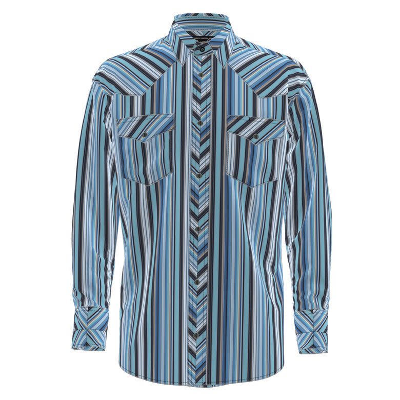 Wrangler | Silver Edition Western Blue Stripe LS Shirt