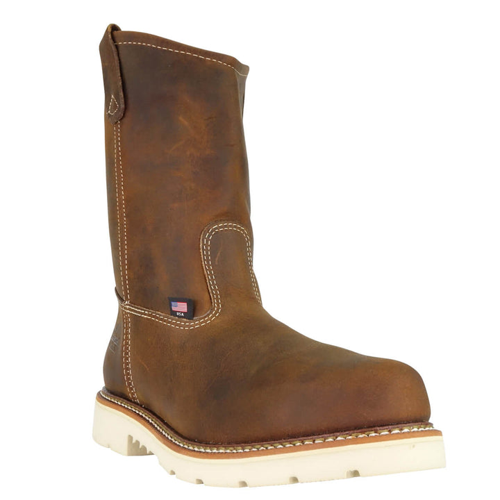 3/4 view Thorogood | American Heritage-11" Tobacco Pull-on Wellington Safety Toe Boot