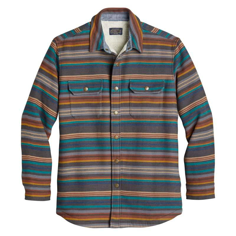 Pendleton | Oxford Bridger Stripe Sherpa-Lined Shirt Jacket