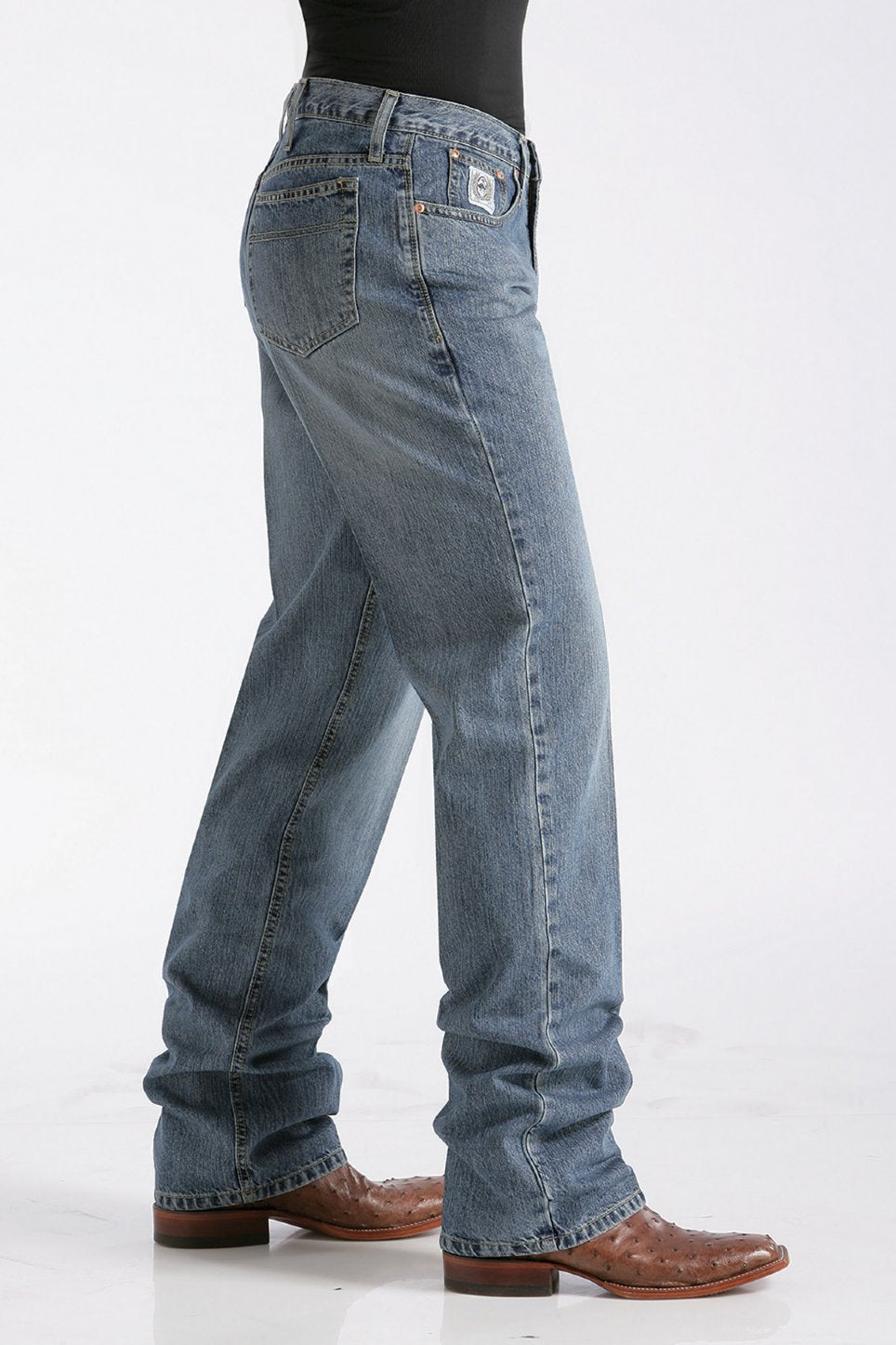 Side view Cinch | White Label Relaxed Fit Medium Stonewash Jean